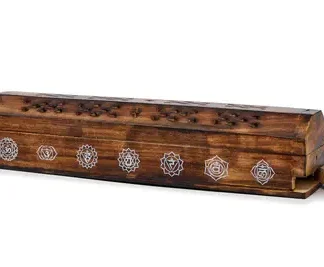 Seven Chakra Wooden Box Incense Holder