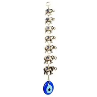 Seven Elephants Evil Eye 15.5" Wall Decoration