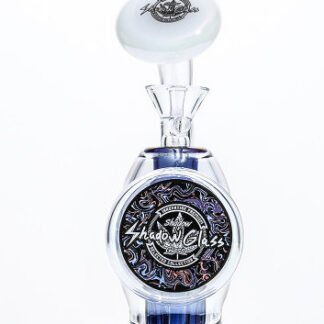Shadow Glass Hand Water Pipe Shield Logo w/ Circle Perc 6.5"