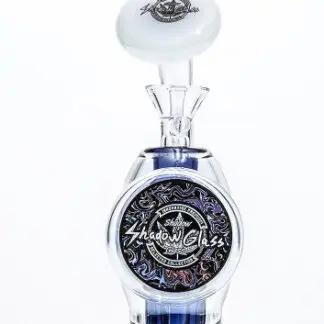 Shadow Glass Hand Water Pipe Shield Logo w/ Circle Perc 6.5"
