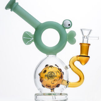 Shadow Glass Water Pipe Fish Head w/ Swiss Perc 8"