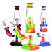 Silicone and Glass Dual Chamber Water Pipe 7.25" 14mm Colors Vary