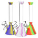 Silicone on Glass Beaker Water Pipe 6" 14mm F Colors Vary