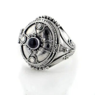 Silver Insanity Sterl Silv Gothic Poison Ring Moonstone 8