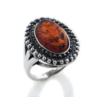 Silver Insanity Sterling Silver Baltic Amber Ring 6