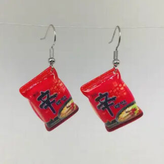 SimpleNGreat Gold Ramen Instant Noodle Earrings