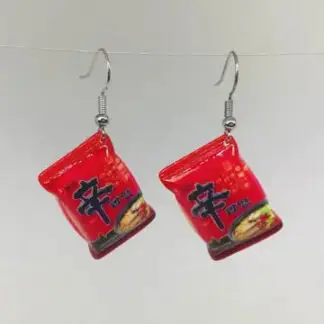 SimpleNGreat Gold Ramen Instant Noodle Earrings