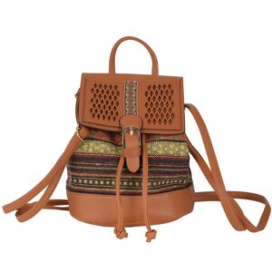Small Brown Muted Stripe Backpack