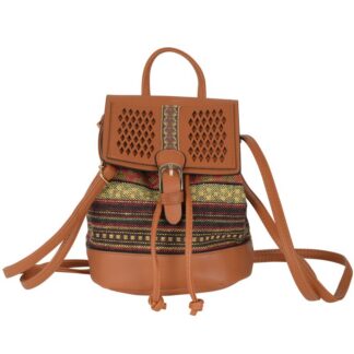 Small Brown Muted Stripe Backpack
