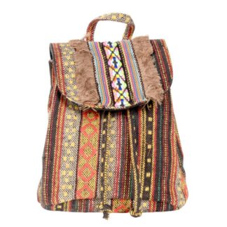 Small Gold Tone Backpack with Fringe