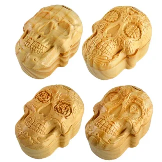 Smokezilla Laser Etched Wood Skull Puzzle Storage Box