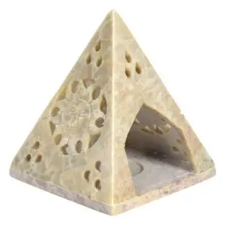 Soapstone Pyramid Tea light / Cone Burner 4"