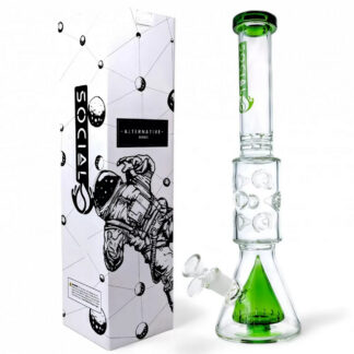 Social Glass Nyx Coil Ice Pinch Beaker Water Pipe - 14" 14mm