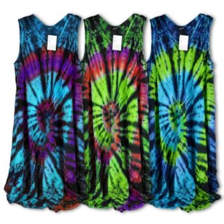 Spiral Viscose Tie Dye Dress 41"