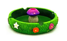 Spring Mushroom Ashtray w/ Snuffer 5"