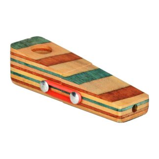 Square Foldable Striped Wood Hand Pipe - 3.5"