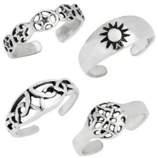 Stars and Celtic Knots Sterling Silver Toe Ring Asst. Design