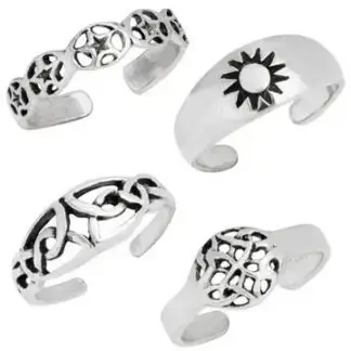 Stars and Celtic Knots Sterling Silver Toe Ring Asst. Design