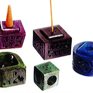 Stone Incense Stick, Cone, & Candle Burner - Asst Colors