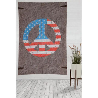 Sunshine Joy American Peace Sign Door Tapestry