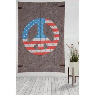 Sunshine Joy American Peace Sign Door Tapestry