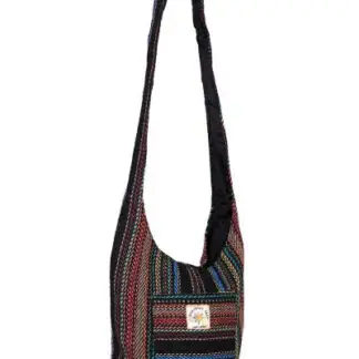 Sunshine Joy Shoulder Bag Woven Stripe Zip Top (Colors Vary)