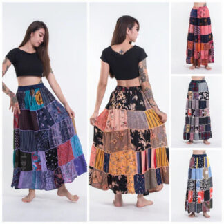 Sure Design Indian Cotton Boho Patchwork Skirt