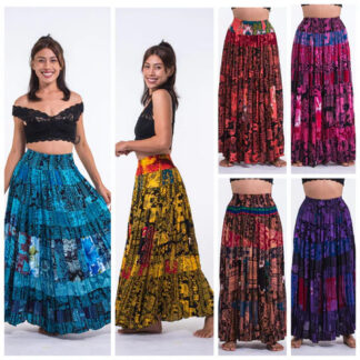 Sure Design Patchwork Multi Printed Rayon Skirt Free Size