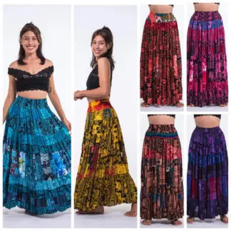 Sure Design Patchwork Multi Printed Rayon Skirt Free Size