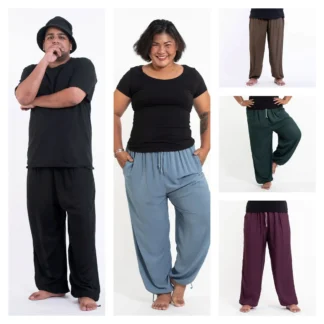 Sure Design PLUS SIZE Sure Design Solid Color Drawstring Yoga Pants