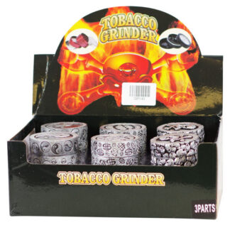 Textured Pewter Tobacco Grinder 3pc 52mm - Designs Vary