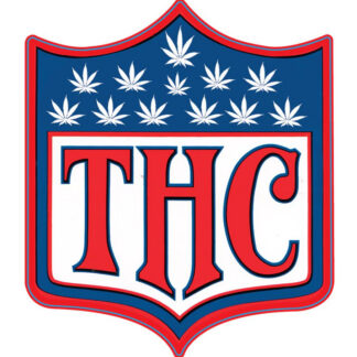 THC Football Shield Sticker - 4" x 3.5"