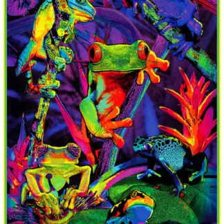 Tree Frogs Non-Flocked Blacklight Poster 24" x 36"
