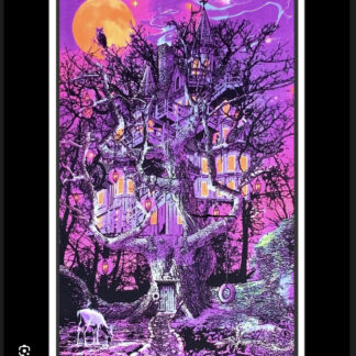 Treehouse Flocked Blacklight Poster