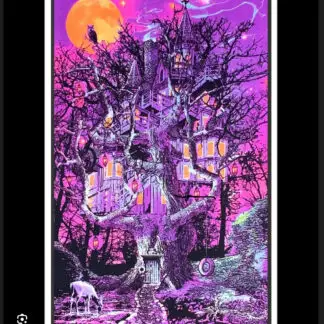 Treehouse Flocked Blacklight Poster