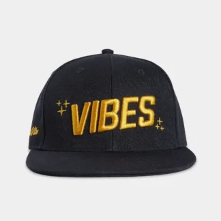 Vibes Snapback Hat - Black w/ Gold Logo