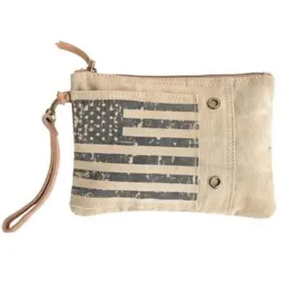 Vintage Flag Wristlet 9.5 x 7