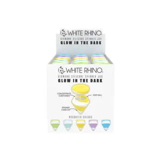 White Rhino Diamond Silicone Glow in the Dark Spinner Cap/Jar (Assorted Colors)