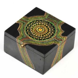 Wood Box with Colorful Dots