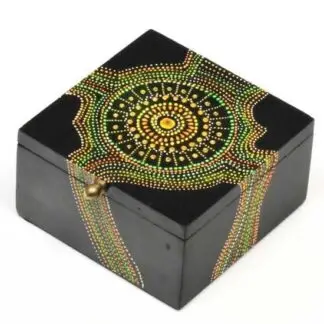 Wood Box with Colorful Dots