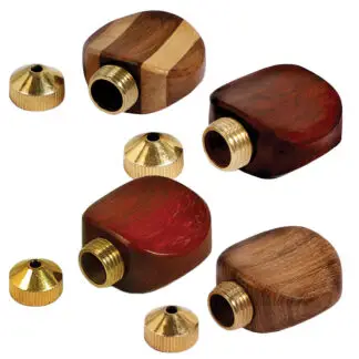 Wood Smoking Stone with Brass Chamber 1.75"