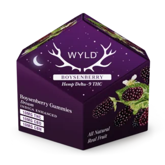 Wyld Hemp THC Gummies Boysenberry Dream 10mg THC:10mg CBD:10mg CBN 10ct