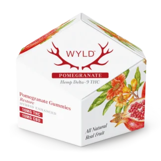 Wyld Hemp THC Gummies Pomegranate Restore 10mg D9 : 10mg CBD 10ct