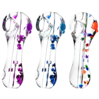 Hemp Glitter Glycerin Spoon Pipe 4.5" - Colors Vary