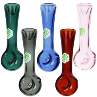 SeshGear Honeycomb Glass Spoon Pipe 4.25" - Colors Vary
