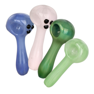 Deluxe Colored Glass Spoon Pipe 4" - Colors Vary