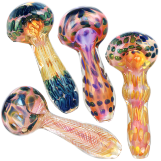 Fumed Whispers Glass Spoon Pipe 4" - Colors Vary
