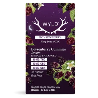 Wyld Hemp THC Gummies Boysenberry Dream 10mg THC:10mg CBD:10mg CBN 30ct