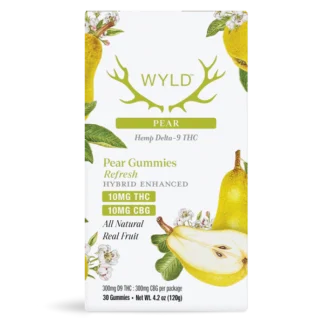 Wyld Hemp THC Gummies Pear Refresh 10mg THC:10mg CBG 30ct