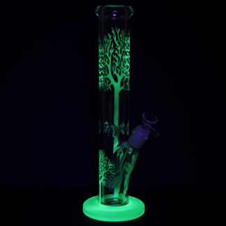Glow in the Dark Tree Glass Water Pipe 13.5" 14mm